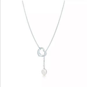 Tiffany & co open heart lariat necklace